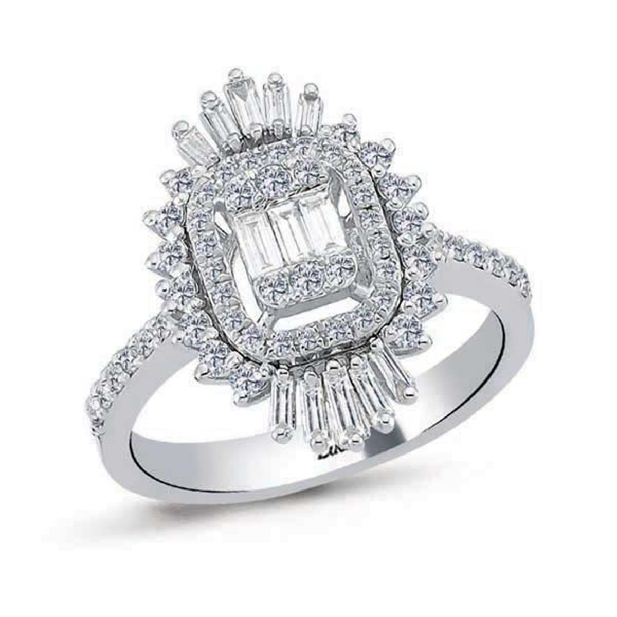 0.77 Karat Pırlanta Baget Yüzük L063893