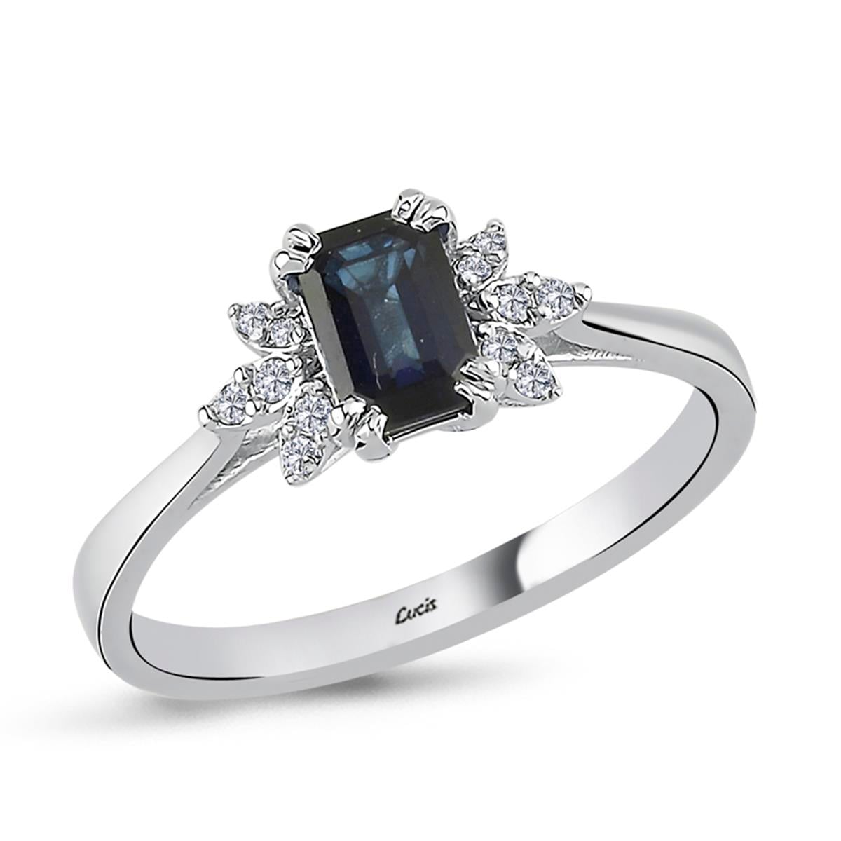 0.90 Karat Pırlanta Safir Yüzük