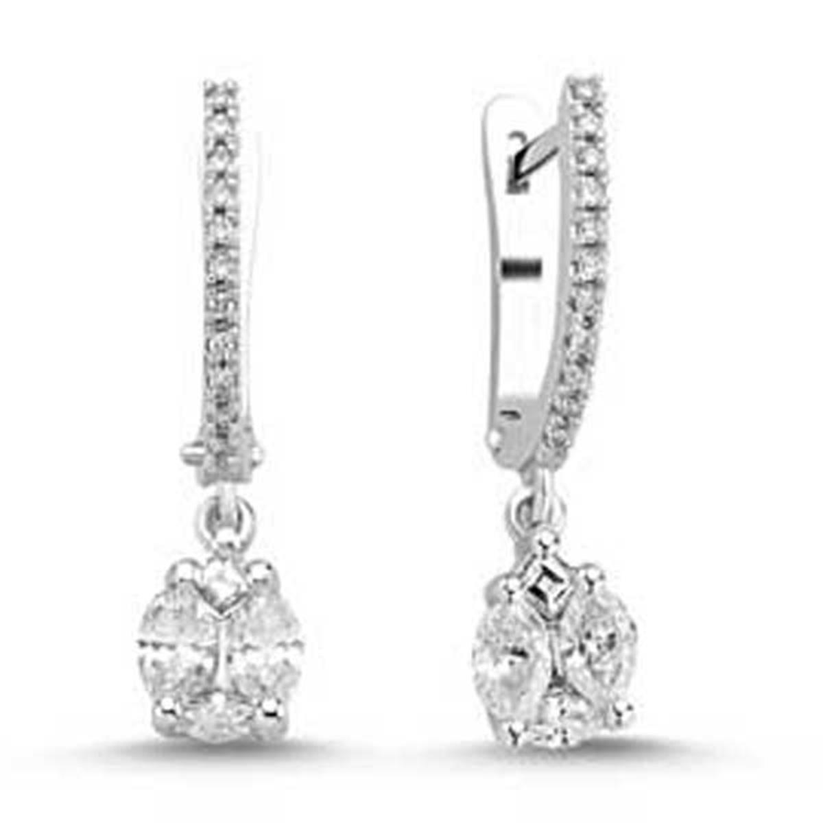 0.64 Karat Pırlanta Tasarım Küpe L063602