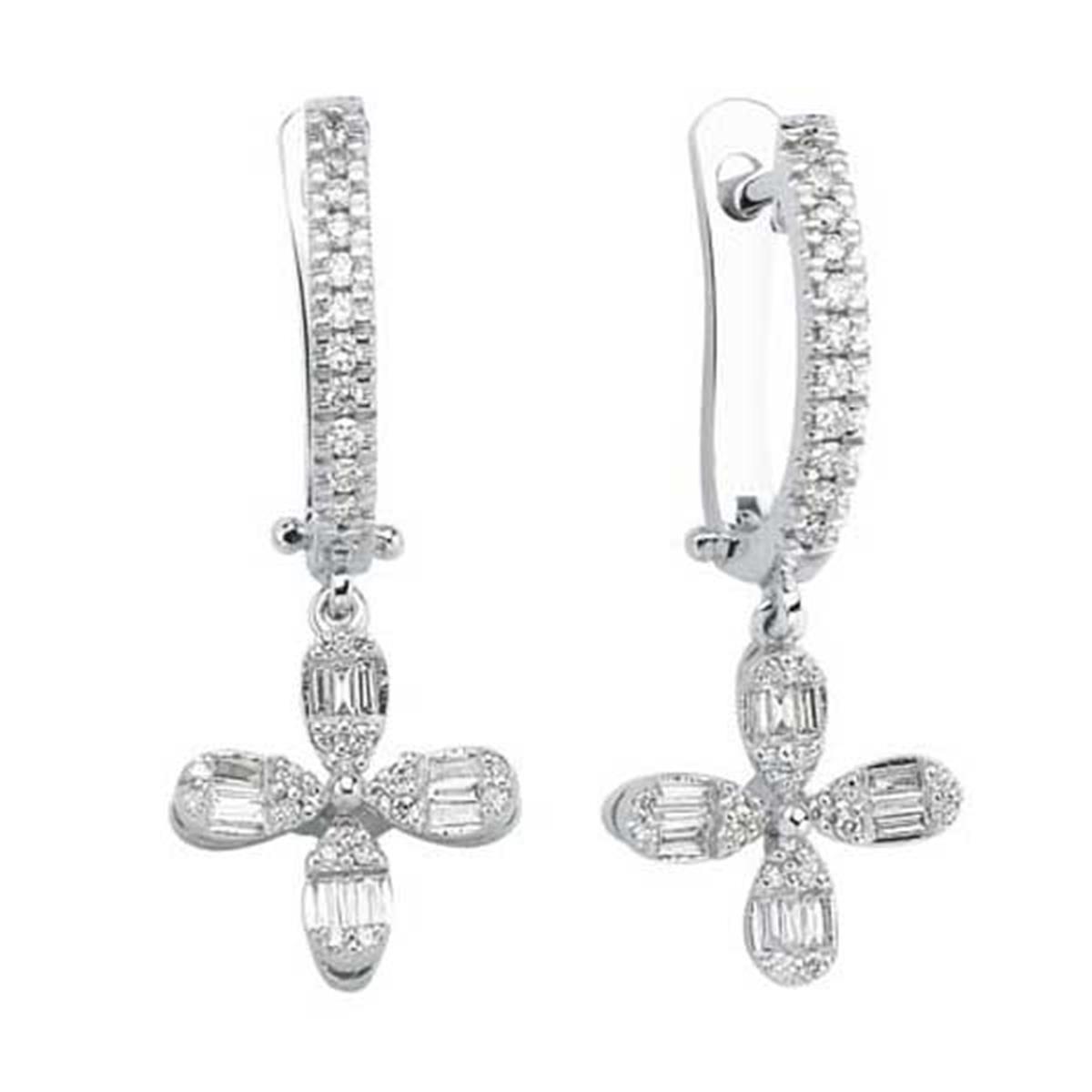 0.36 Karat Pırlanta Baget Küpe L063467