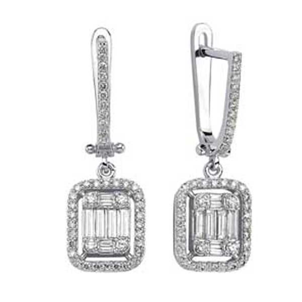 0.85 Karat Pırlanta Baget Küpe L063277