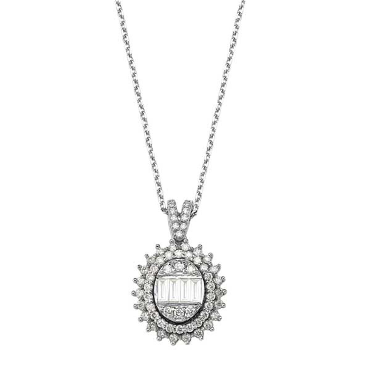 0.58 Karat Pırlanta Baget Kolye L052623