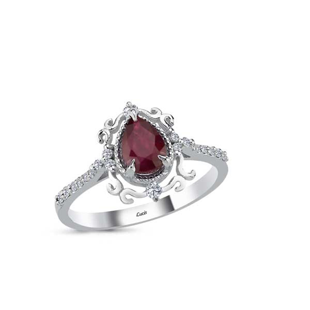 0.89 Karat Pırlanta Yakut Yüzük L052504