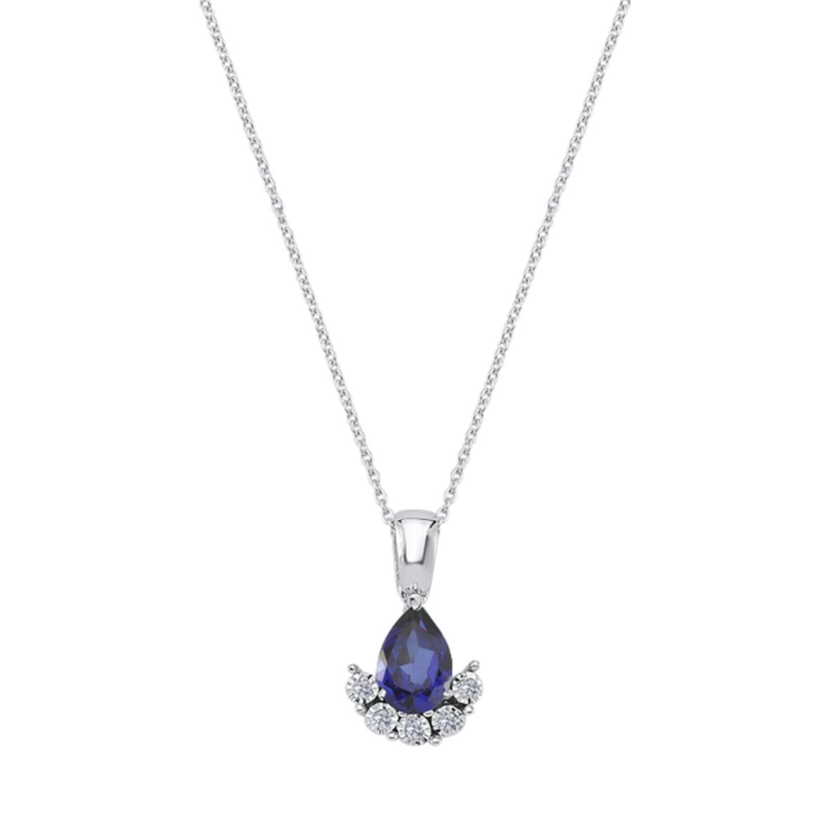 0.94 Karat Pırlanta Safir Kolye L055689