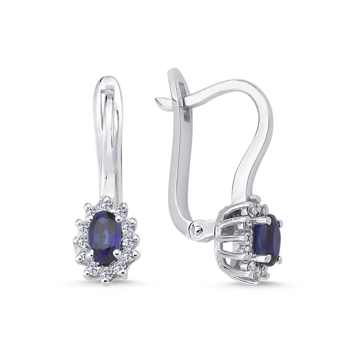 0.69 Karat Pırlanta Safir Küpe L056420