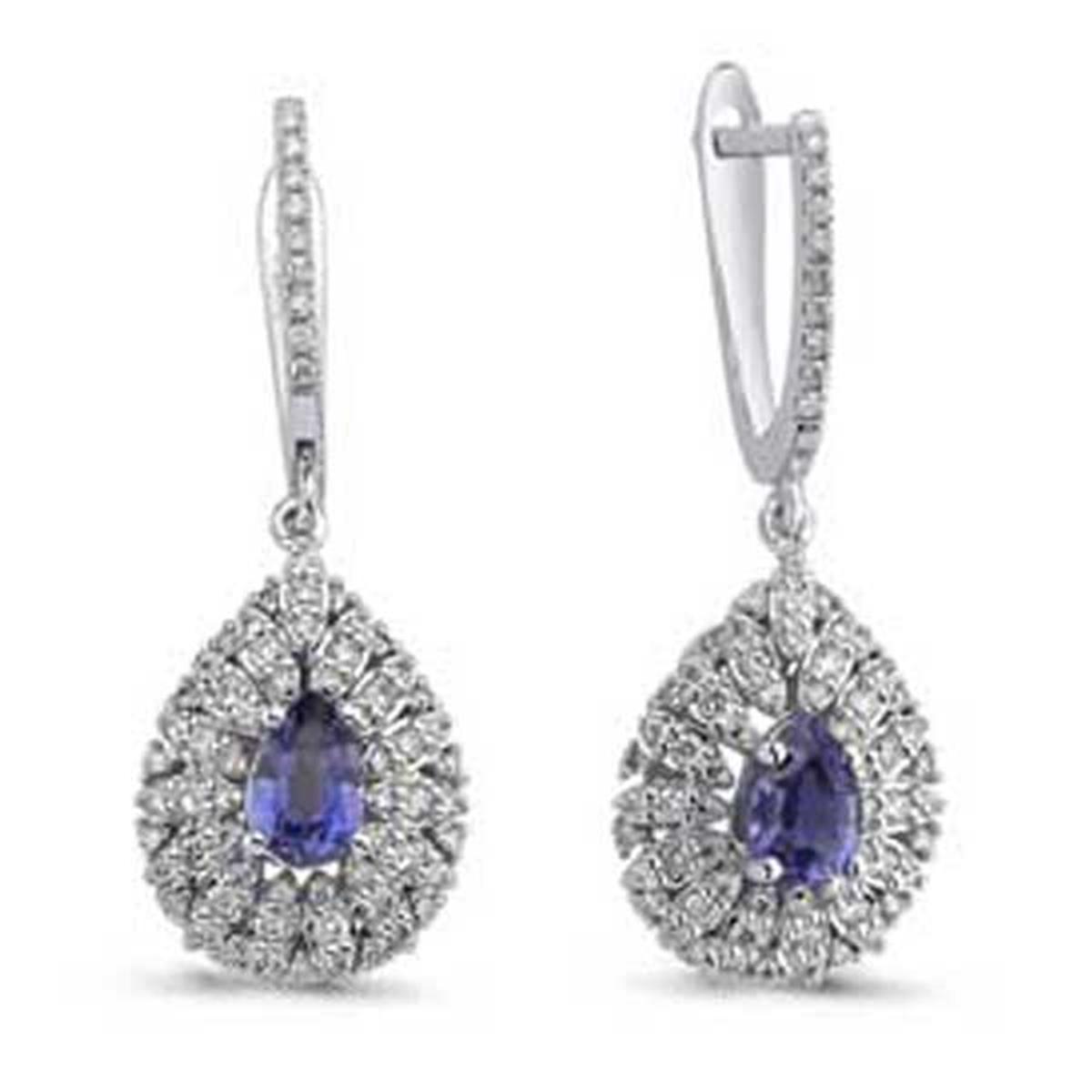 0.54 Karat Pırlanta Renkli Küpe L063643