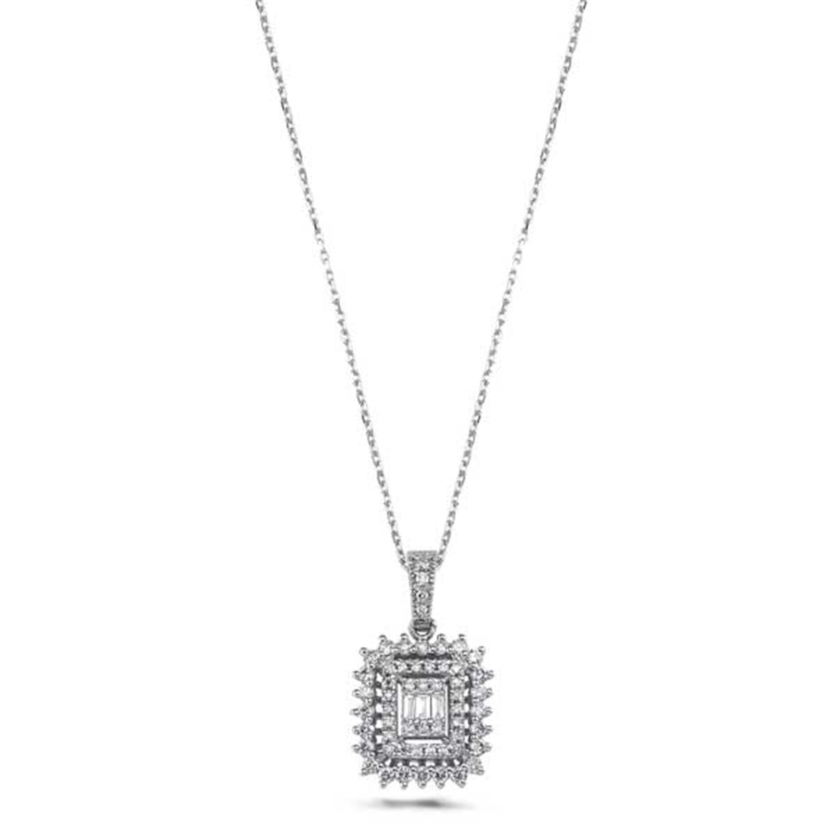 0.42 Karat Pırlanta Baget Kolye L046567