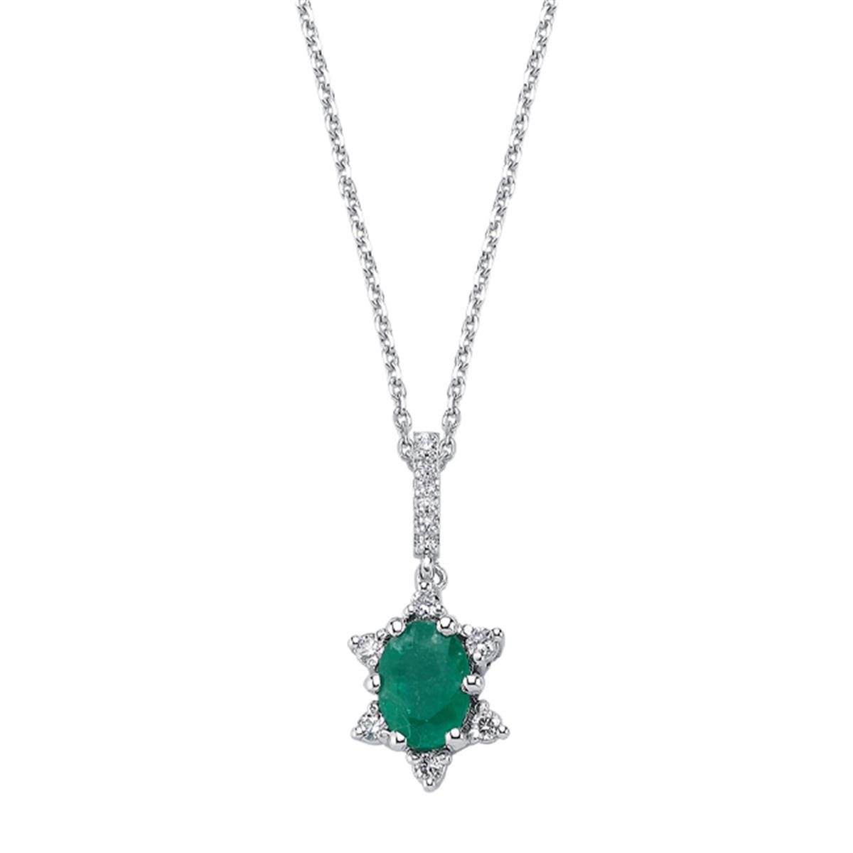 0.95 Karat Pırlanta Zümrüt Kolye L053673