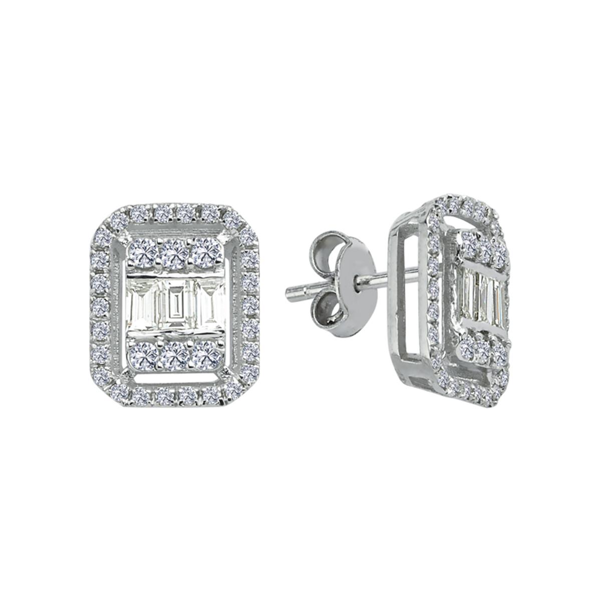 0.67 Karat Pırlanta Baget Küpe L063244