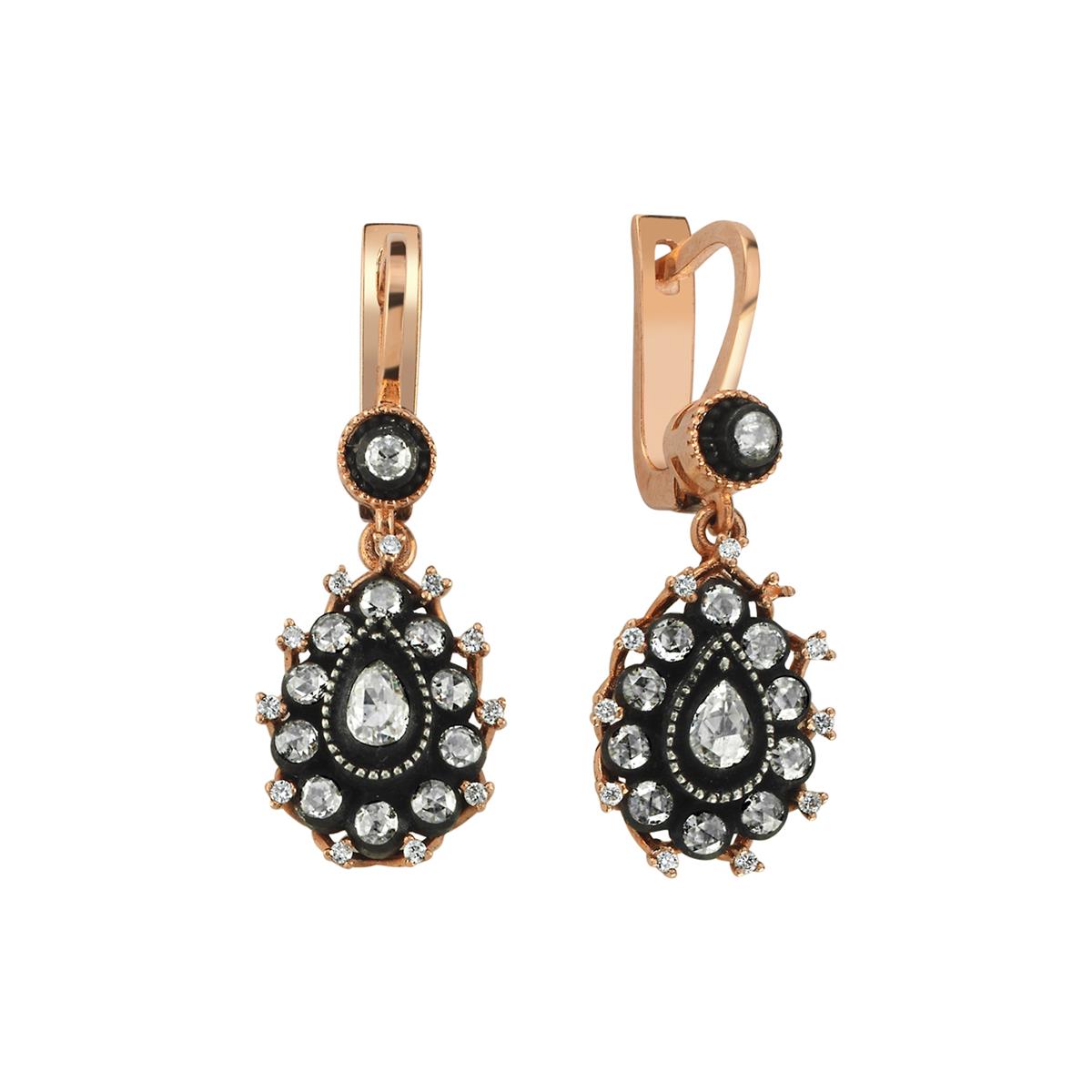 0.91 Karat Elmas Gül Küpe L059235