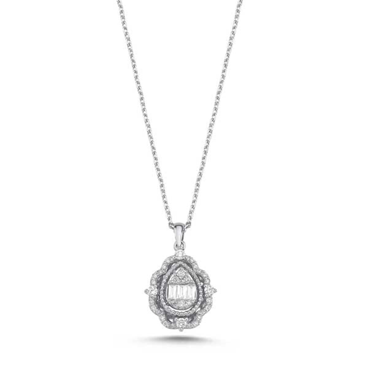 0.25 Karat Pırlanta Baget Kolye L051127
