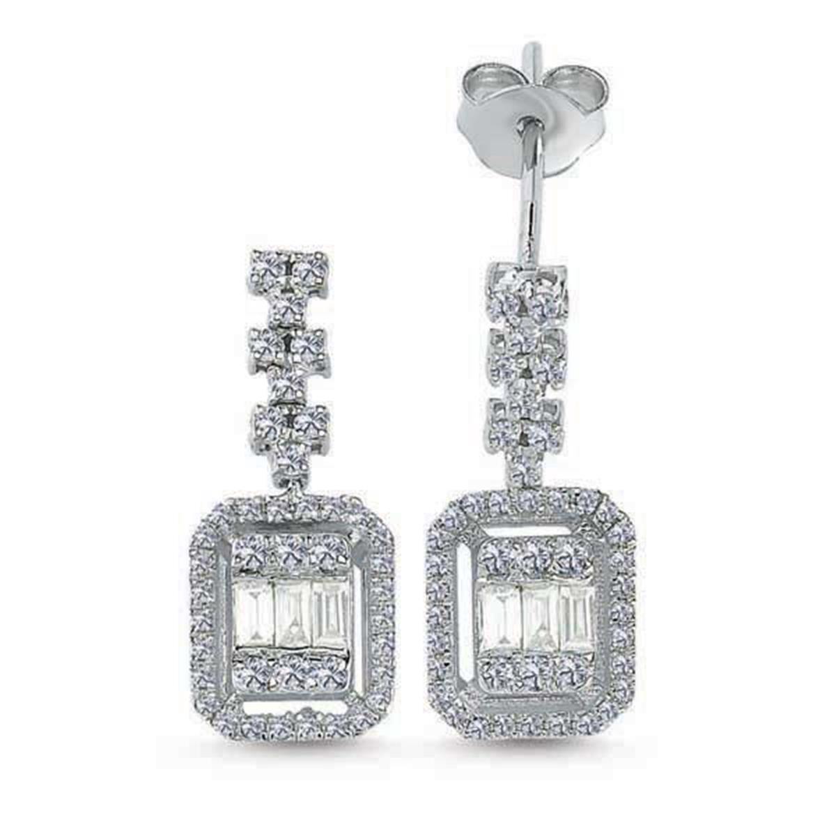 0.48 Karat Pırlanta Baget Küpe L063057