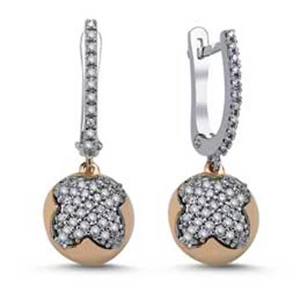 0.37 Karat Pırlanta Tasarım Küpe L055439