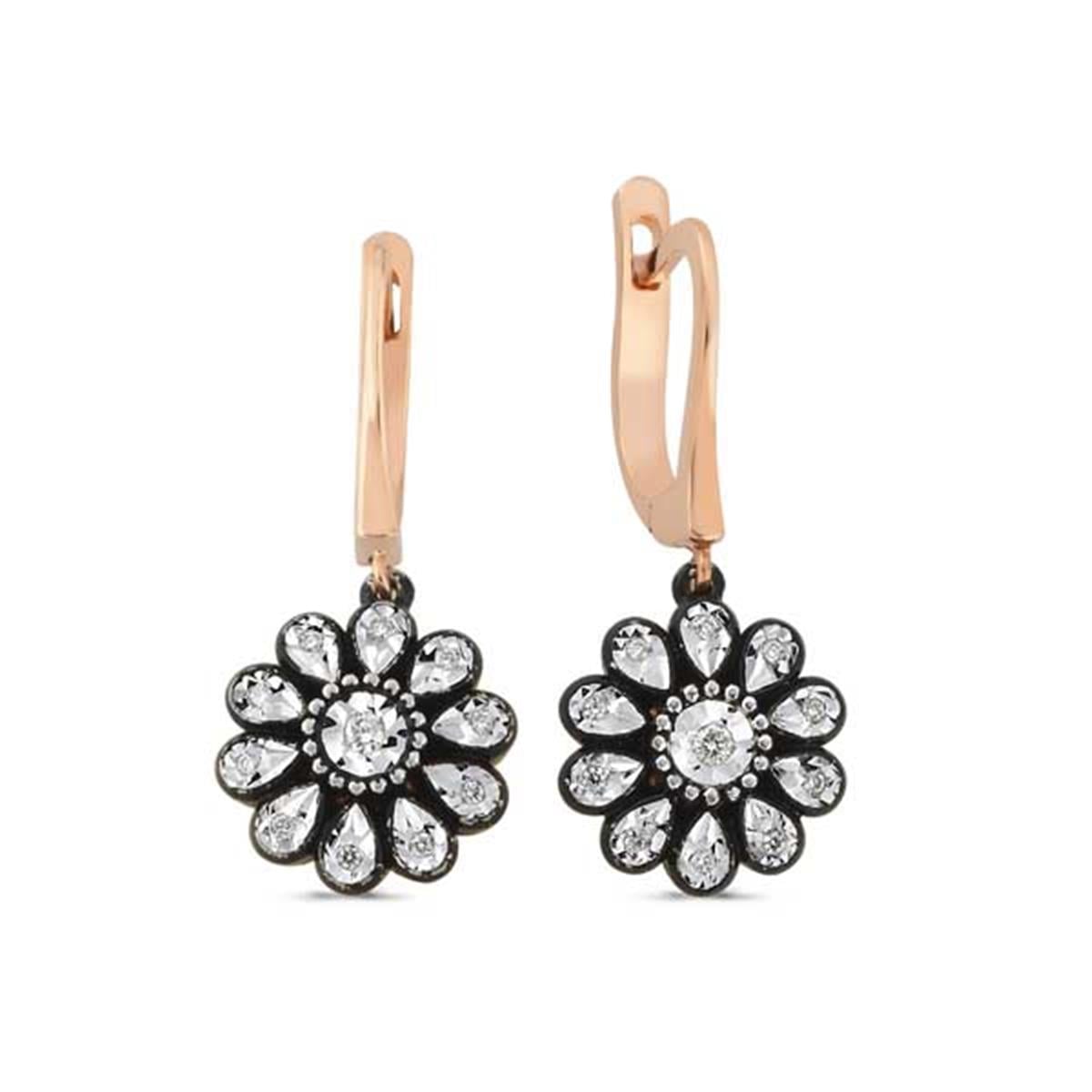 0.08 Karat Elmas Gül Küpe L058953