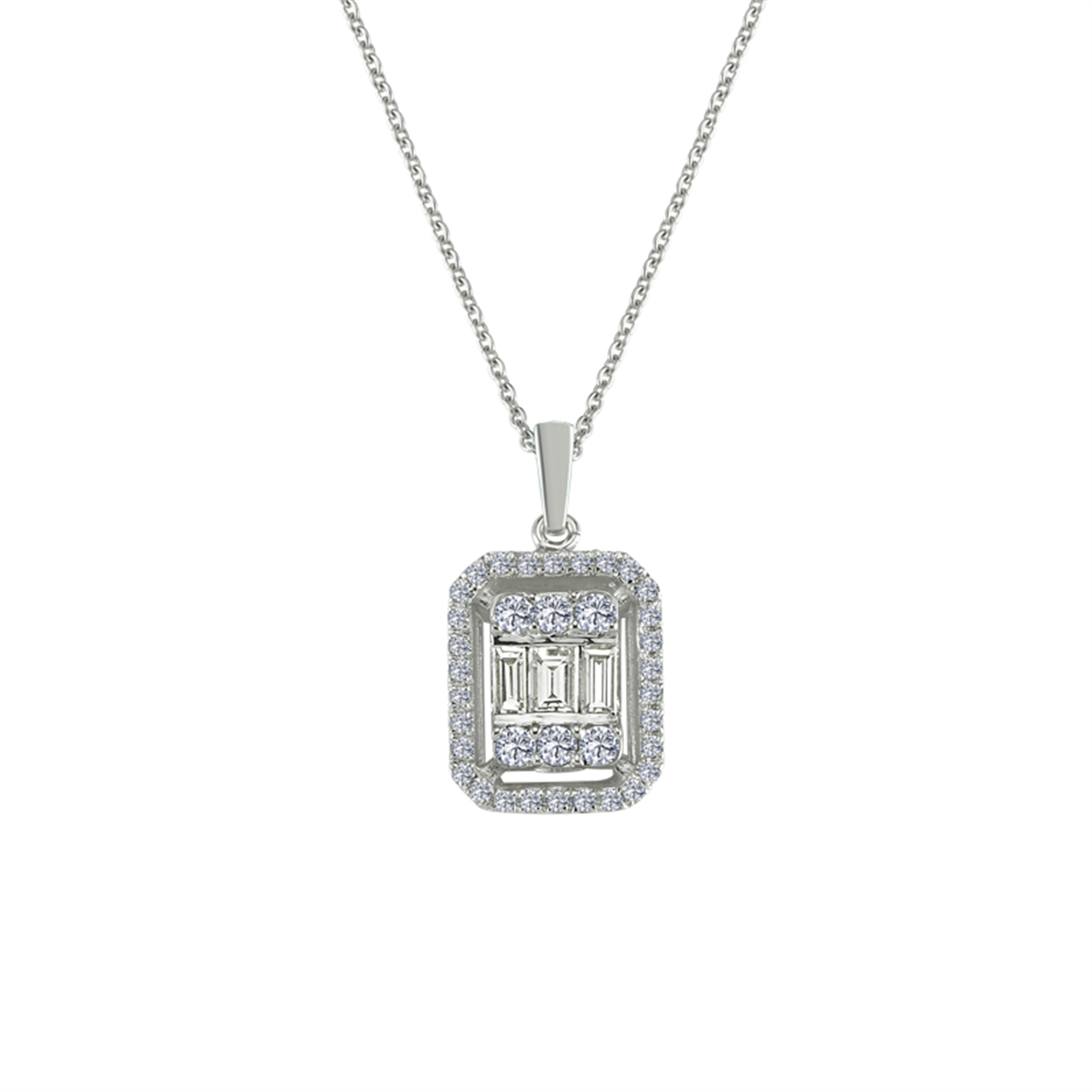 0.47 Karat Pırlanta Baget Kolye L063245