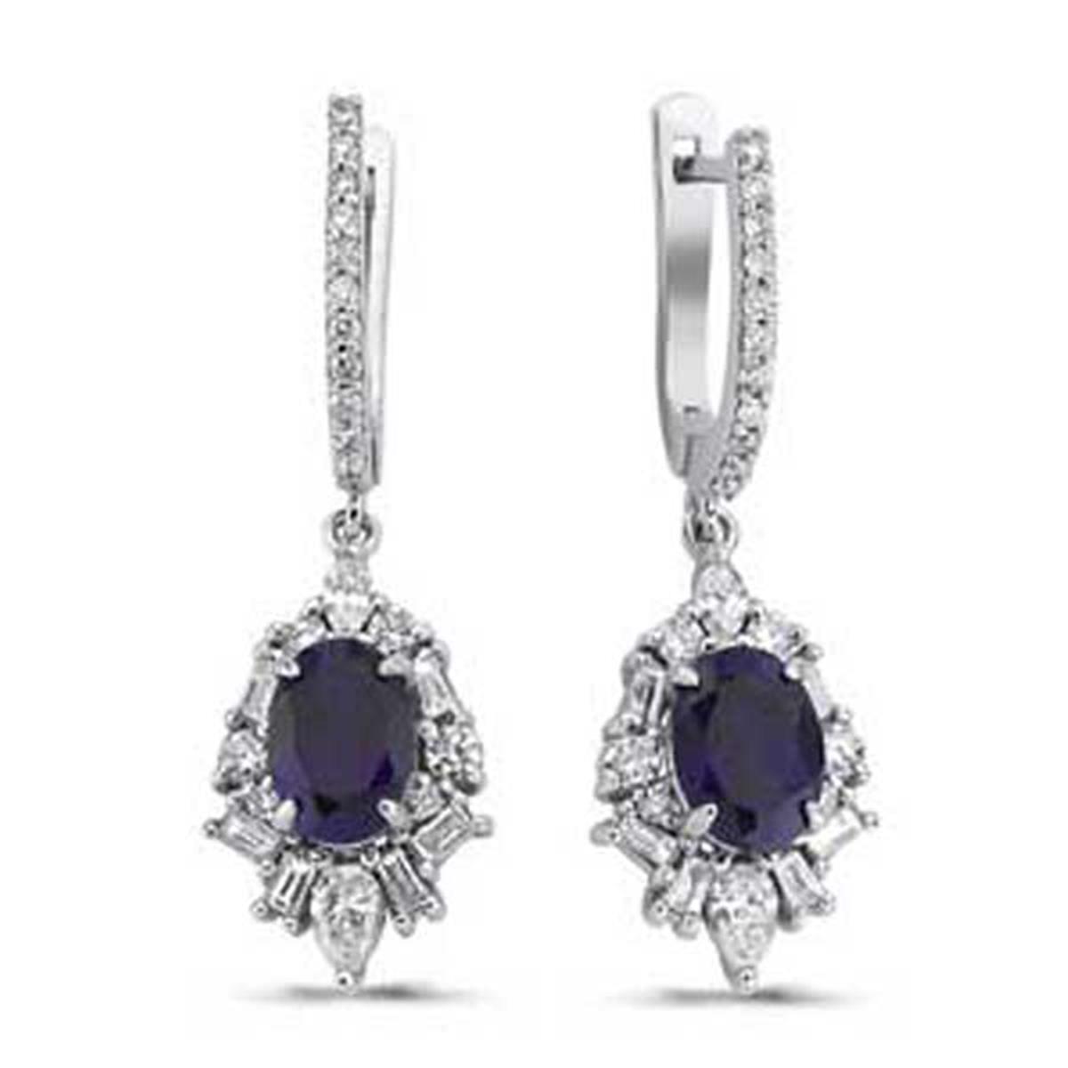 0.78 Karat Pırlanta Renkli Küpe L063742