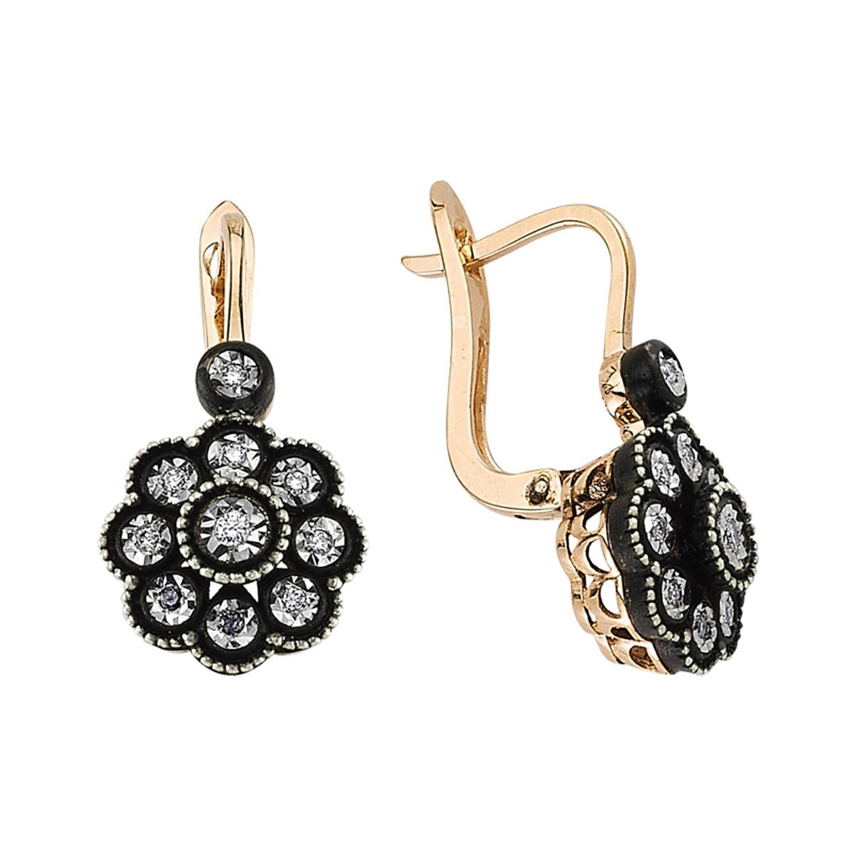 0.18 Karat Elmas Gül Küpe L056159