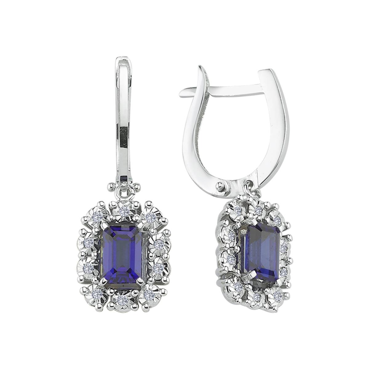 1.60 Karat Pırlanta Safir Küpe S003148