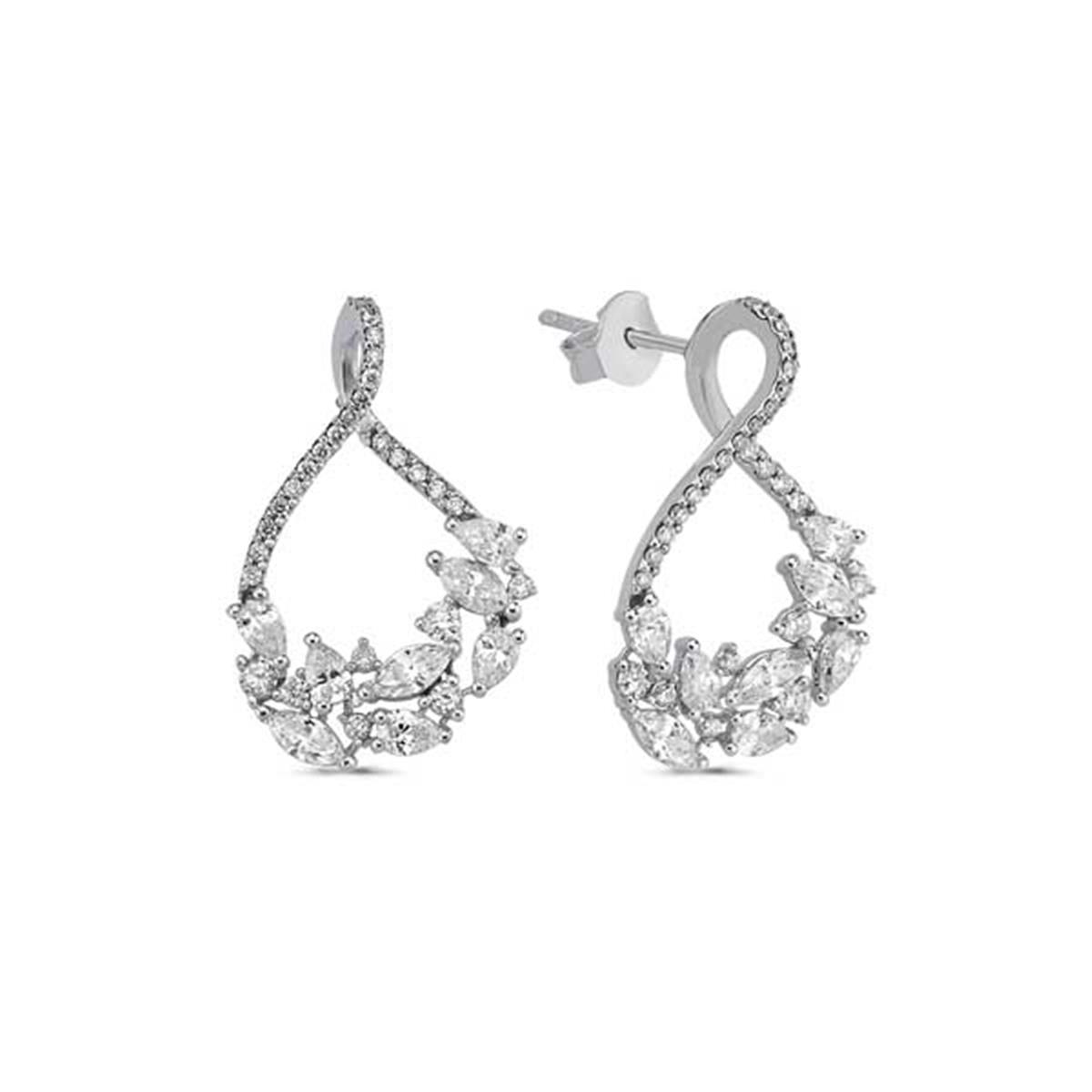 1.86 Karat Pırlanta Tasarım Küpe L059072
