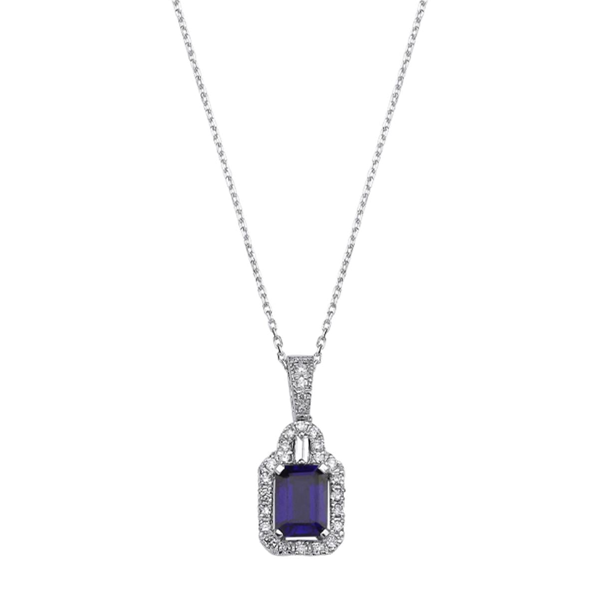 1.53 Karat Pırlanta Safir Kolye L046604