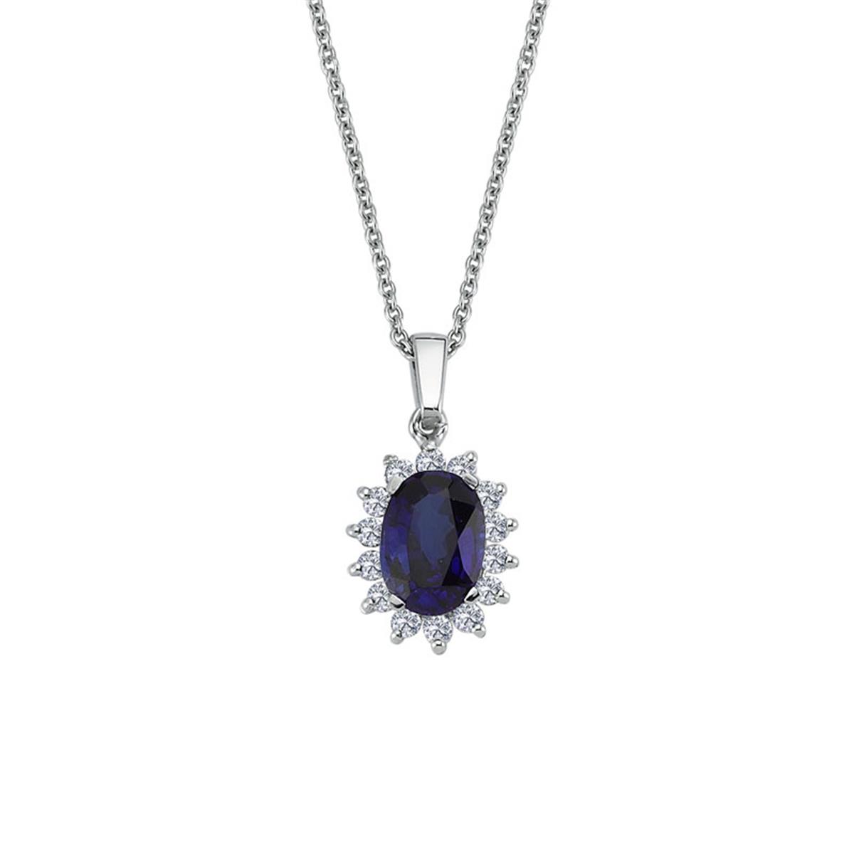 1.12 Karat Pırlanta Safir Kolye