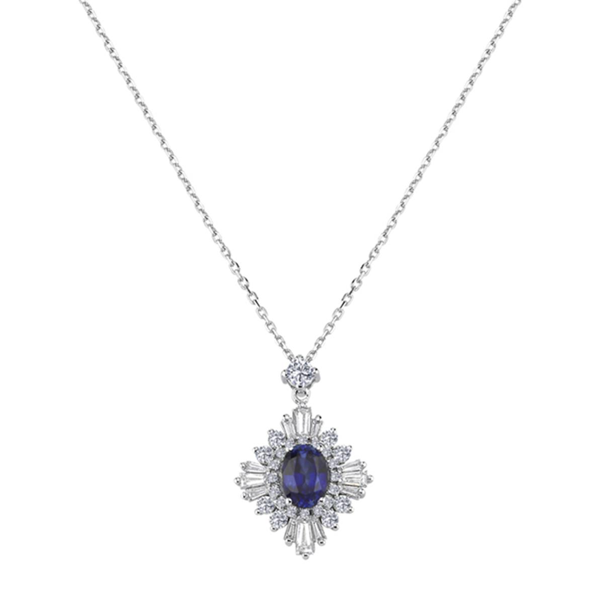 1.40 Karat Pırlanta Safir Kolye L052711