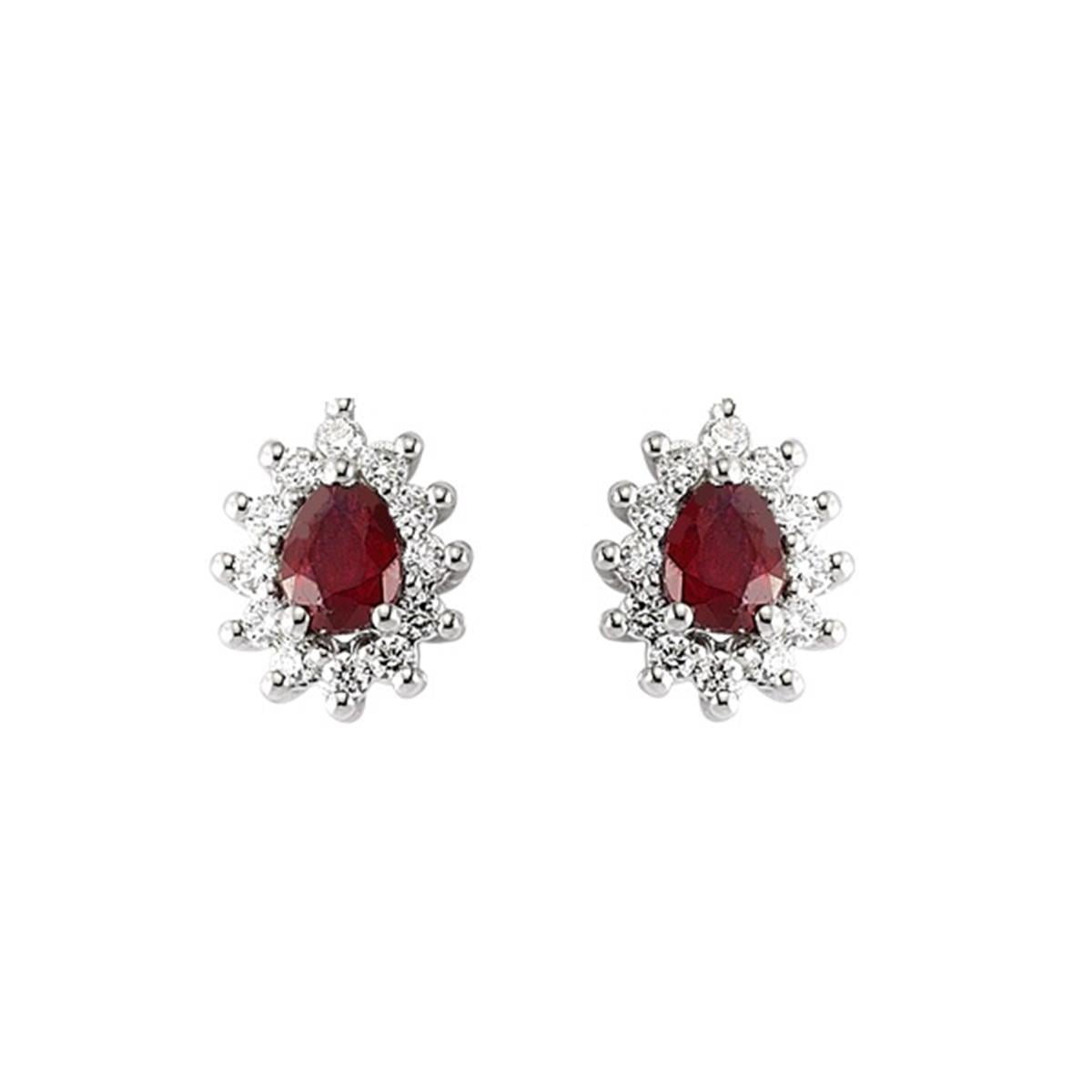 2.85 Karat Pırlanta Yakut Küpe L042278