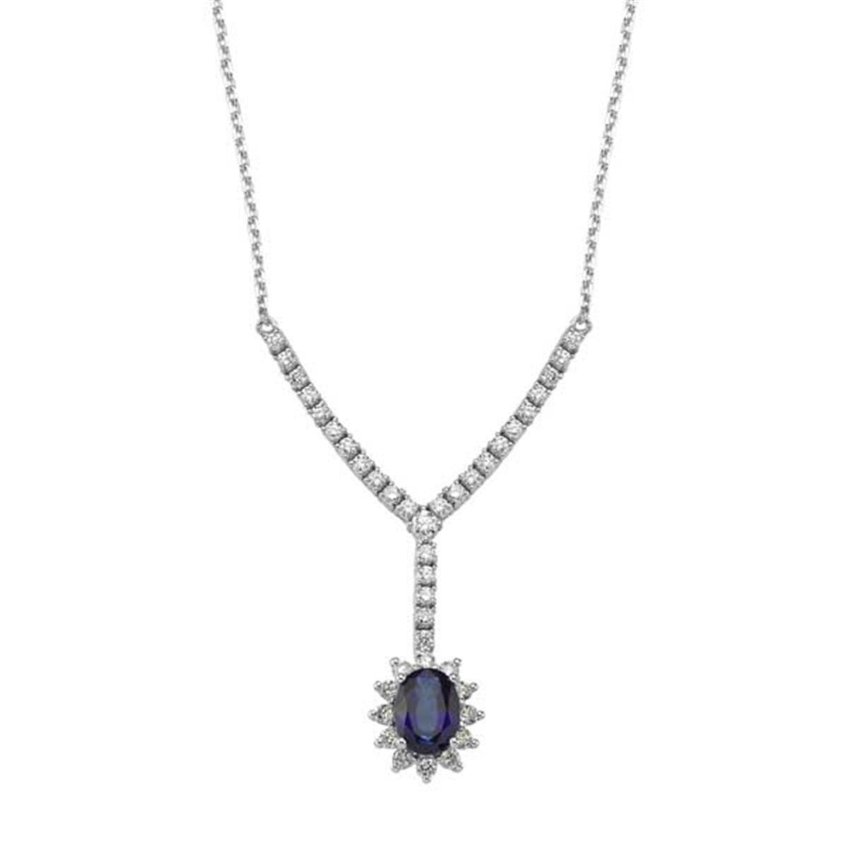 2.53 Karat Pırlanta Safir Kolye L057018