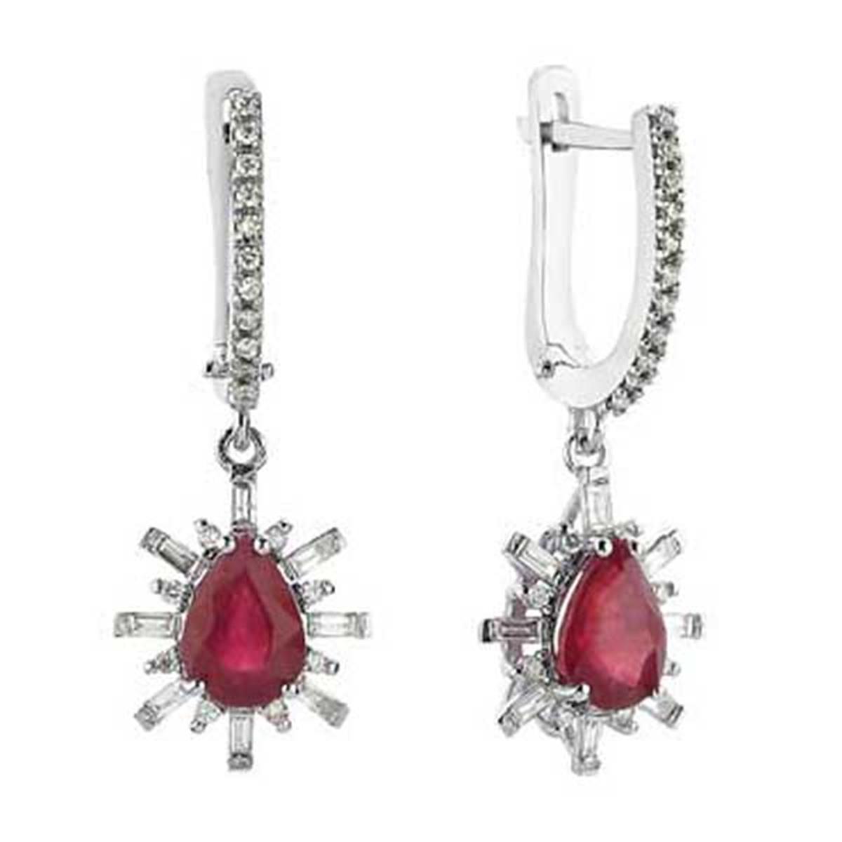 2.07 Karat Pırlanta Yakut Küpe L052029