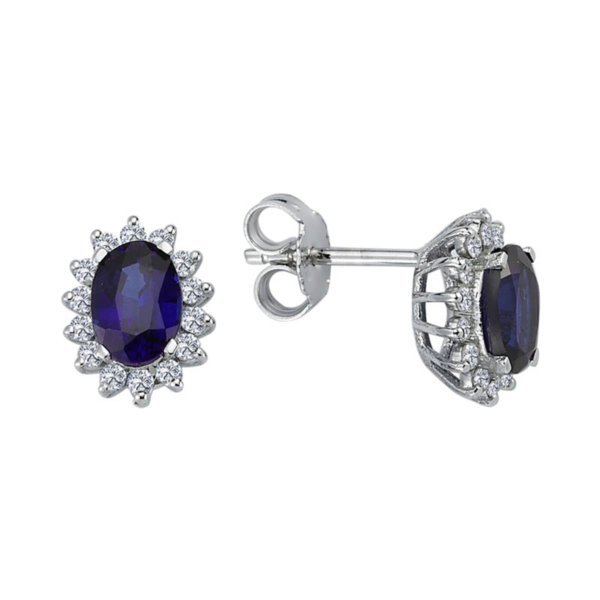 2.50 Karat Pırlanta Safir Küpe L036270
