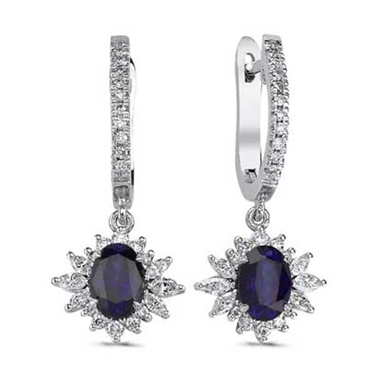 2.53 Karat Pırlanta Safir Küpe L046599