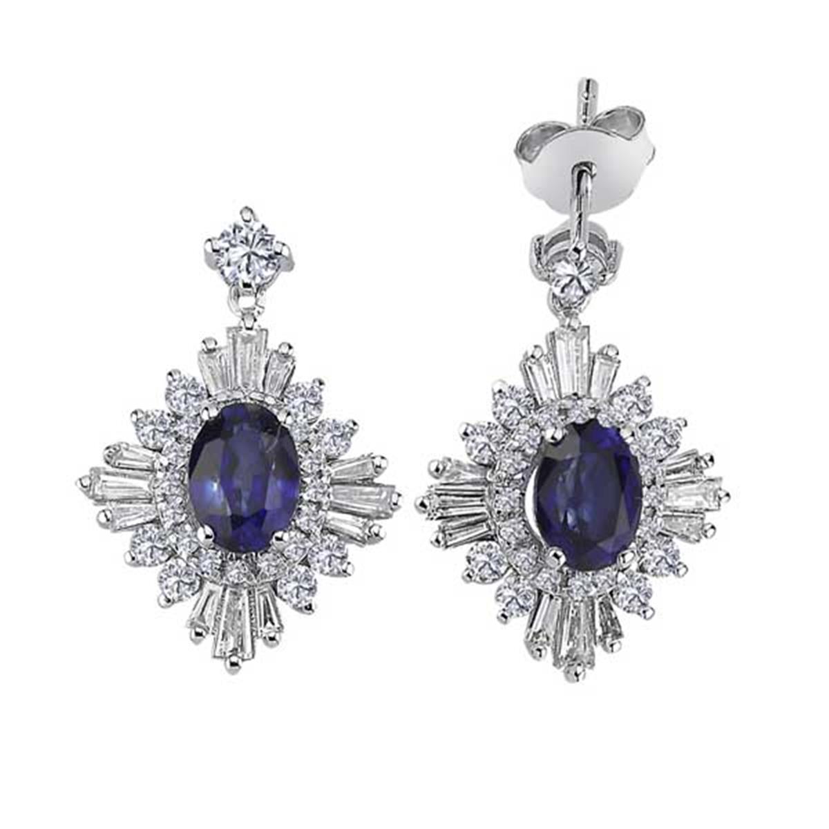 3.44 Karat Pırlanta Safir Küpe L052713