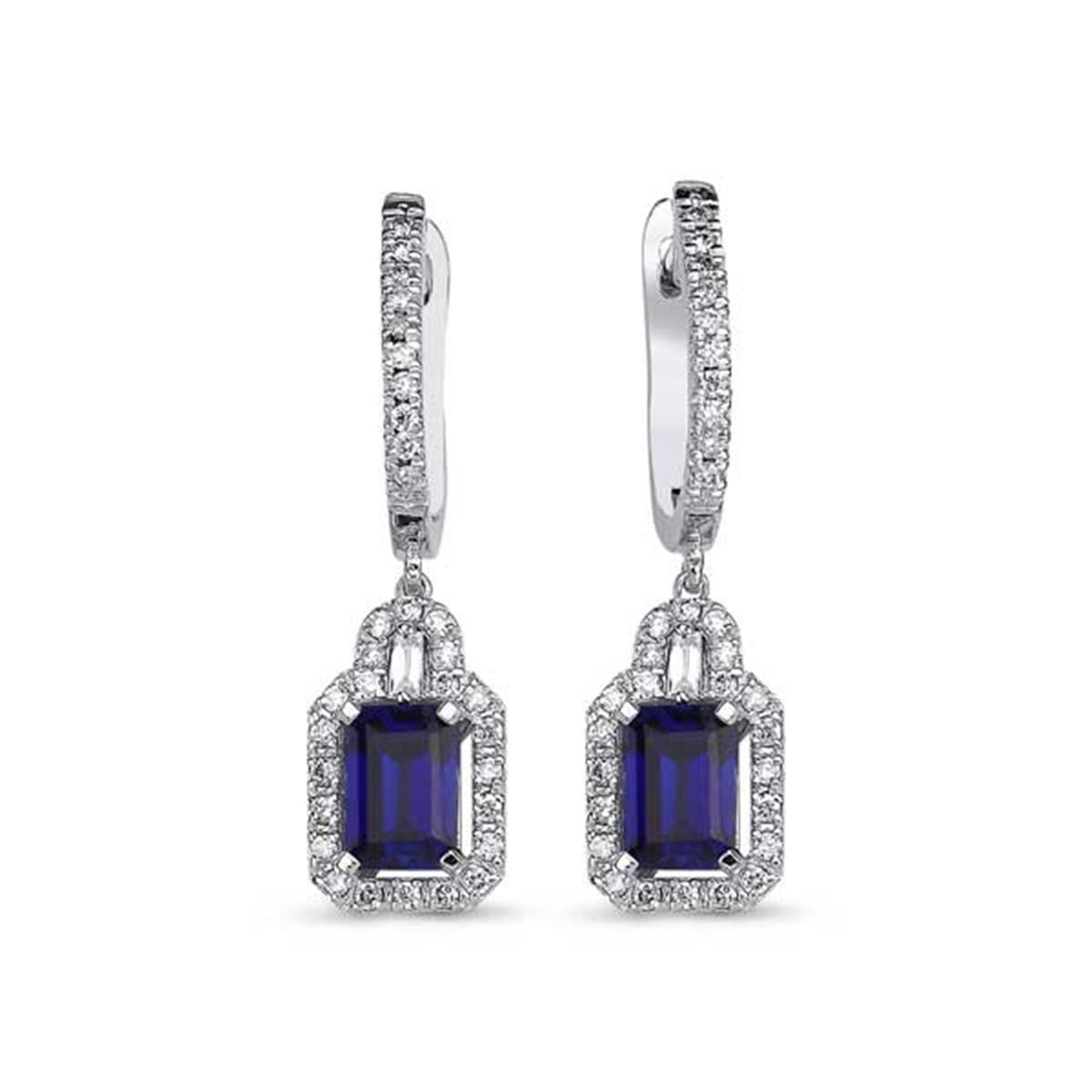 3.18 Karat Pırlanta Safir Küpe L046605