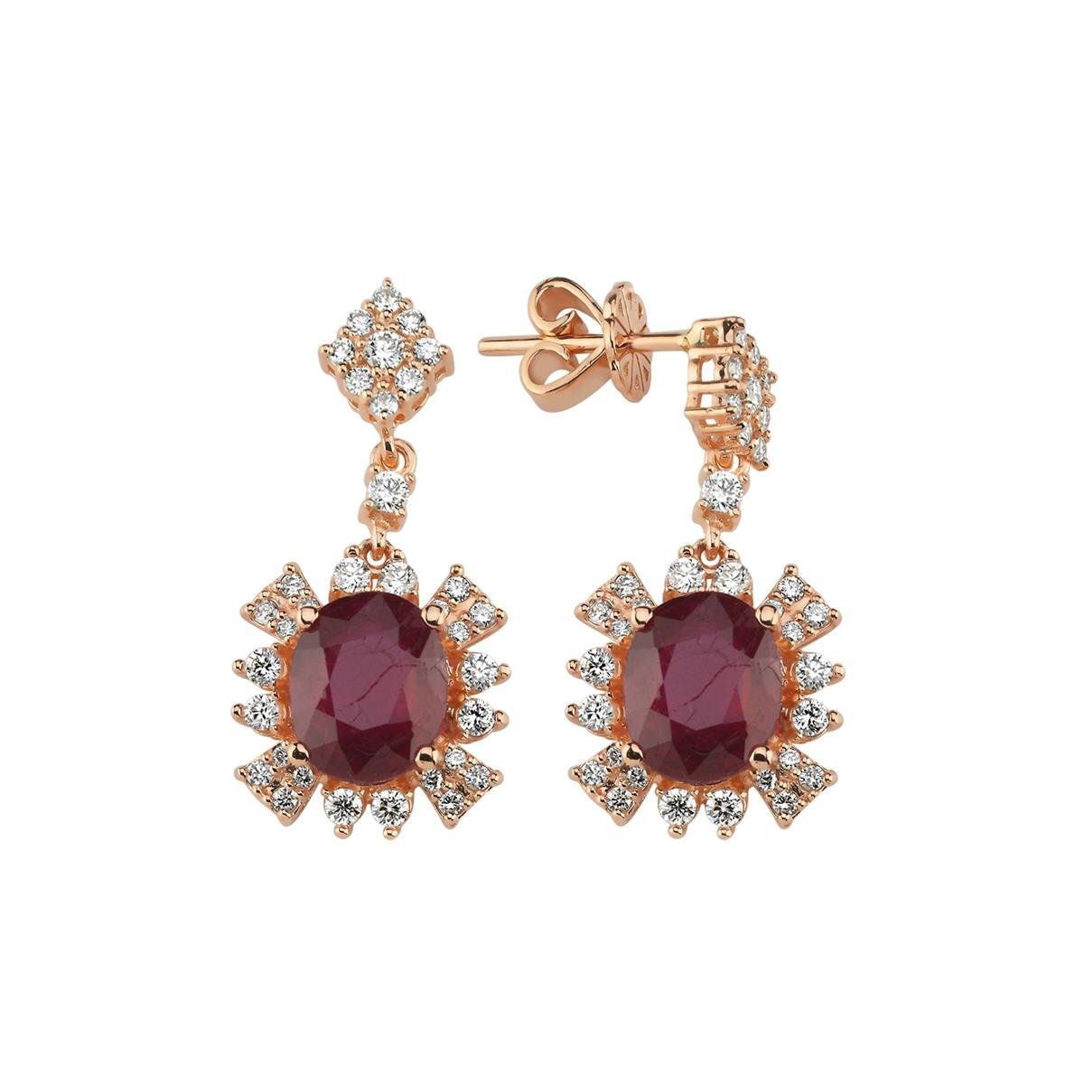 8.85 Karat Pırlanta Renkli Küpe L059477