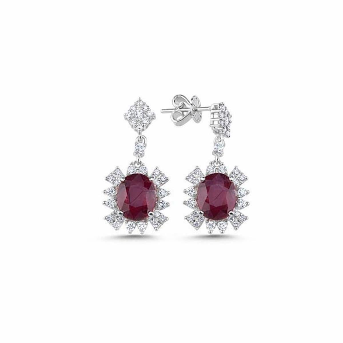 8.85 Karat Pırlanta Renkli Küpe L059477