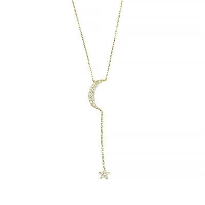 14 Ayar Altın Ayyıldız Kolye  -  0201264