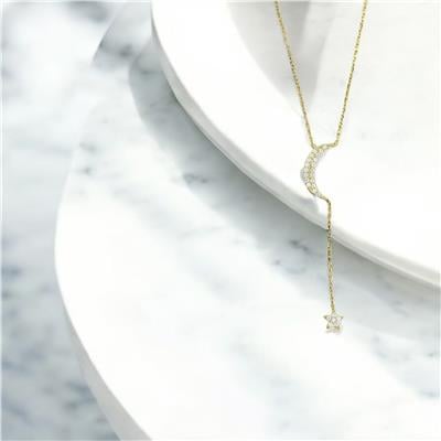 14 Ayar Altın Ayyıldız Kolye  -  0201264