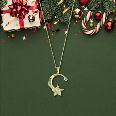 14 Ayar Altın Ayyıldız Kolye  -  0201265