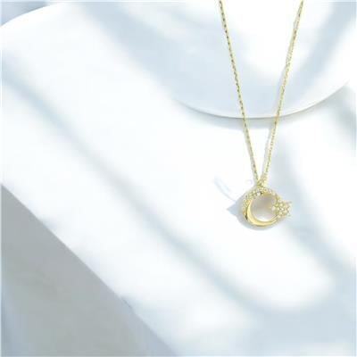 14 Ayar Altın Ayyıldız Kolye  -  0205145