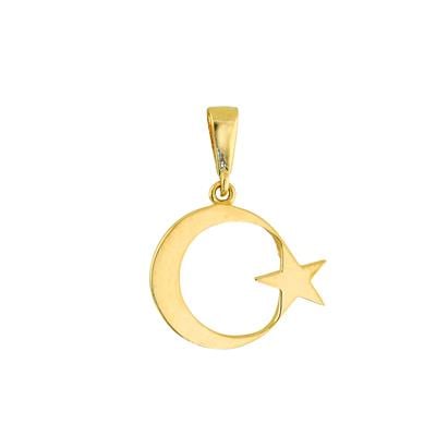 14 Ayar Altın Ayyıldız Kolye Ucu  -  0204410