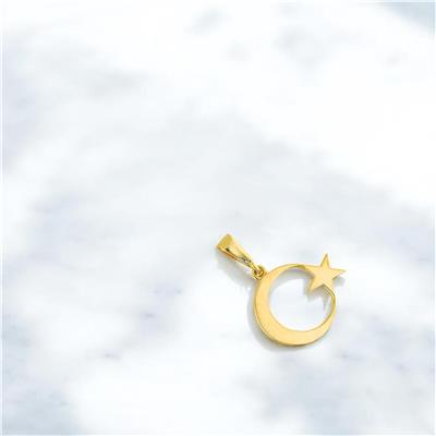 14 Ayar Altın Ayyıldız Kolye Ucu  -  0204410