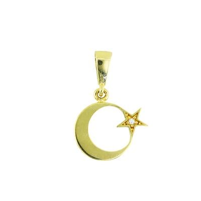 14 Ayar Altın Ayyıldız Kolye Ucu  -  0204411