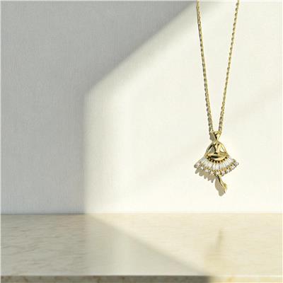 14 Ayar Altın Baget Kolye  -  0197879