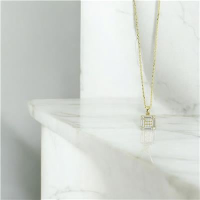 14 Ayar Altın Baget Kolye  -  0205077