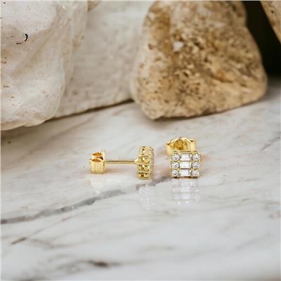 14 Ayar Altın Baget Küpe  -  0175541