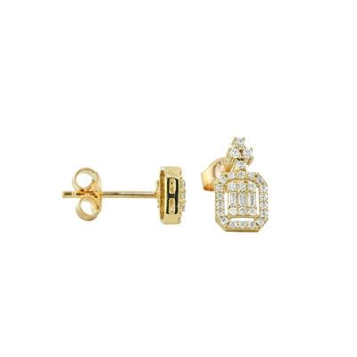 14 Ayar Altın Baget Küpe  -  0196366