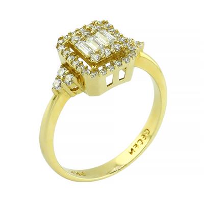 14 Ayar Altın Baget Yüzük  -  0198985