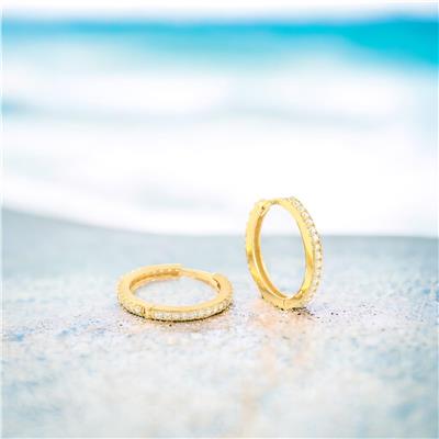 14 Ayar Altın Halka Küpe  -  0179957