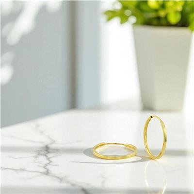 14 Ayar Altın Halka Küpe  -  0197951