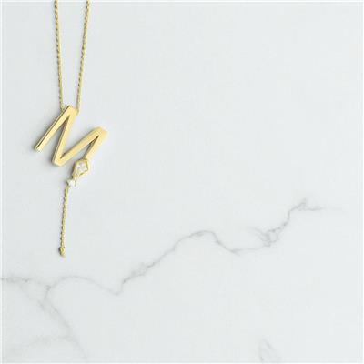 14 Ayar Altın Harfli Kolye  -  0196908